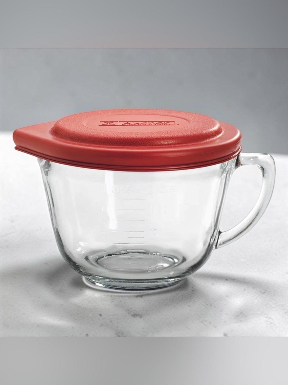 Anchor Hocking 2 Qt Batter Bowl Measuring Mixing Bowl with Lid Glass 8 Cup